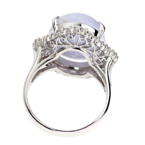 Pt900 樹脂含浸なし ラベンダー 翡翠/ヒスイ ダイヤモンド リング 13.3ct D0.61ct