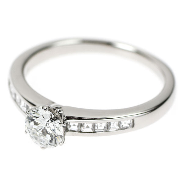 Pt900 ダイヤモンド リング 0.563ct E VS2 VG D0.31ct