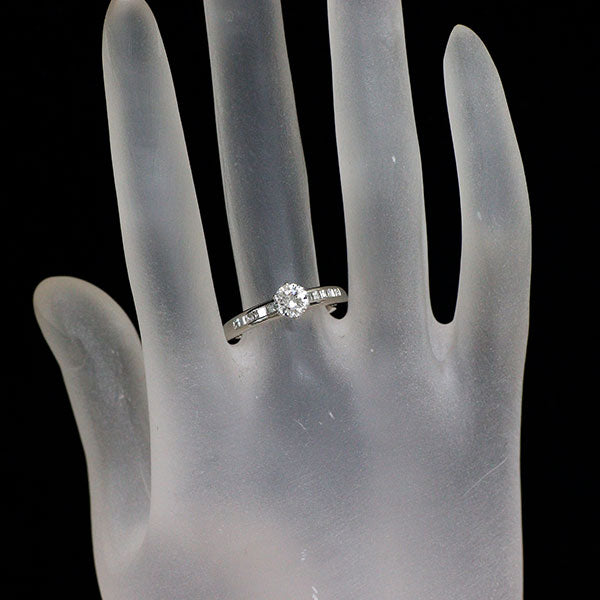 Pt900 ダイヤモンド リング 0.563ct E VS2 VG D0.31ct