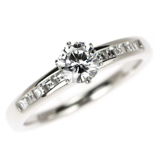 Pt900 ダイヤモンド リング 0.563ct E VS2 VG D0.31ct