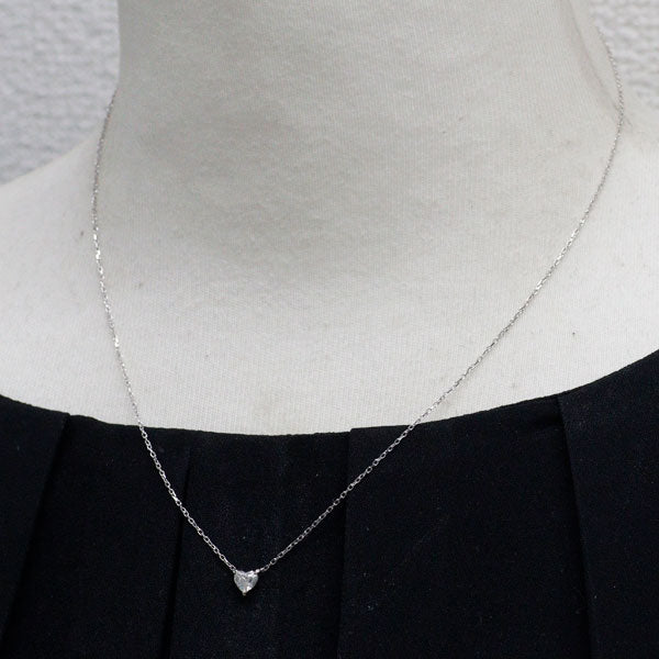 Pt900/ Pt850 ハートシェイプ ダイヤモンド ペンダントネックレス 0.30ct I I1