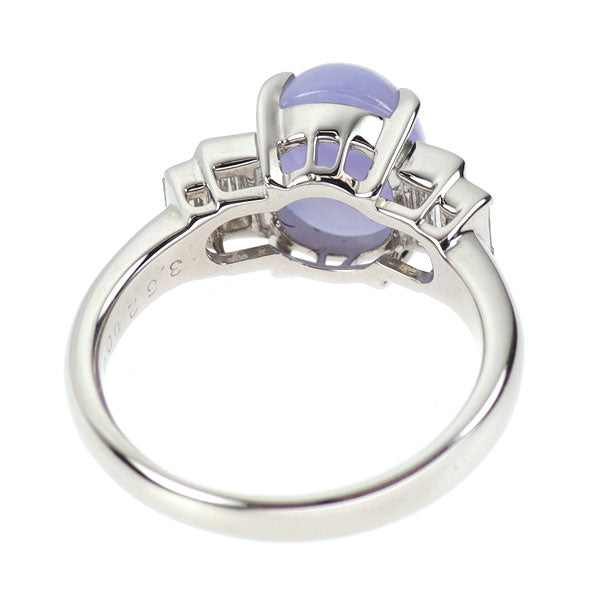 Pt900 ラベンダー翡翠 ダイヤモンド リング 3.62ct D0.40ct