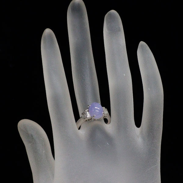 Pt900 ラベンダー翡翠 ダイヤモンド リング 3.62ct D0.40ct