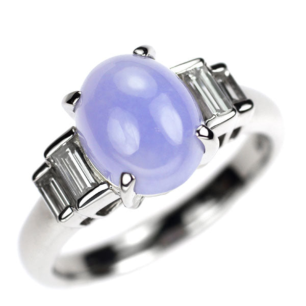 Pt900 ラベンダー翡翠 ダイヤモンド リング 3.62ct D0.40ct