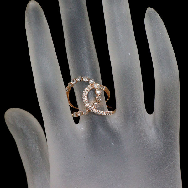 K18PG ローズカット/ラウンドブリリアントカット ダイヤモンド リング 1.00ct