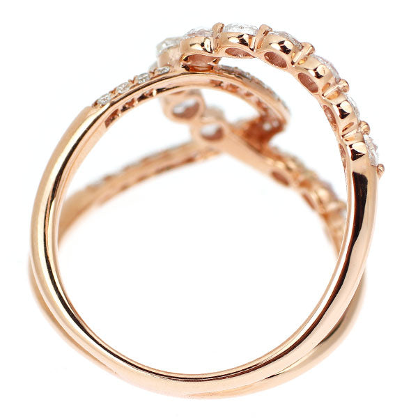 K18PG ローズカット/ラウンドブリリアントカット ダイヤモンド リング 1.00ct