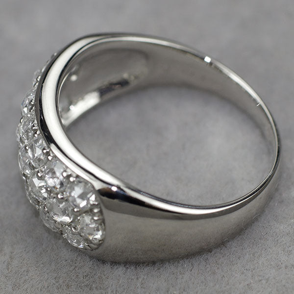 Pt900 ローズカット ダイヤモンド リング D1.70ct パヴェ