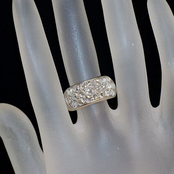 Pt900 ローズカット ダイヤモンド リング D1.70ct パヴェ