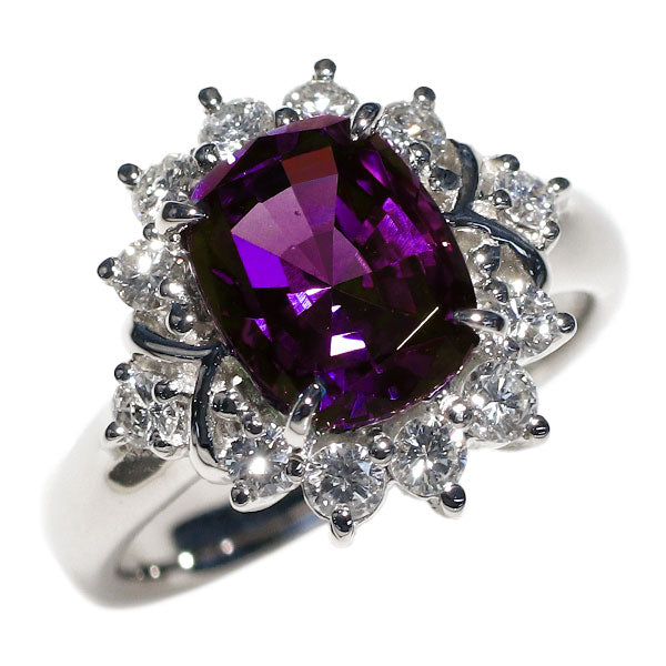 クレサンベール Pt950 再結晶アレキサンドライト ダイヤモンド リング 2.31ct D0.54ct
