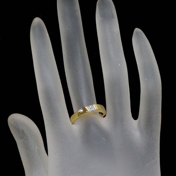 カルティエ K18YG プリンセスカット ダイヤモンド リング 0.25ct タンク 51号