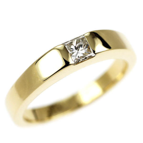 カルティエ K18YG プリンセスカット ダイヤモンド リング 0.25ct タンク 51号
