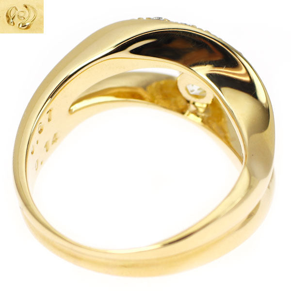 田崎真珠 K18YG ダイヤモンド リング 0.67ct D0.14ct