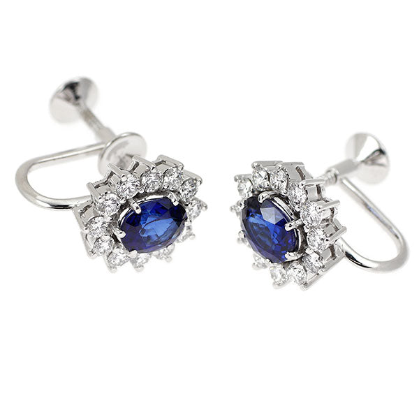 ミキモト K18WG サファイア ダイヤモンド イヤリング 2.04ct D0.82ct 《セルビー銀座店》【中古】