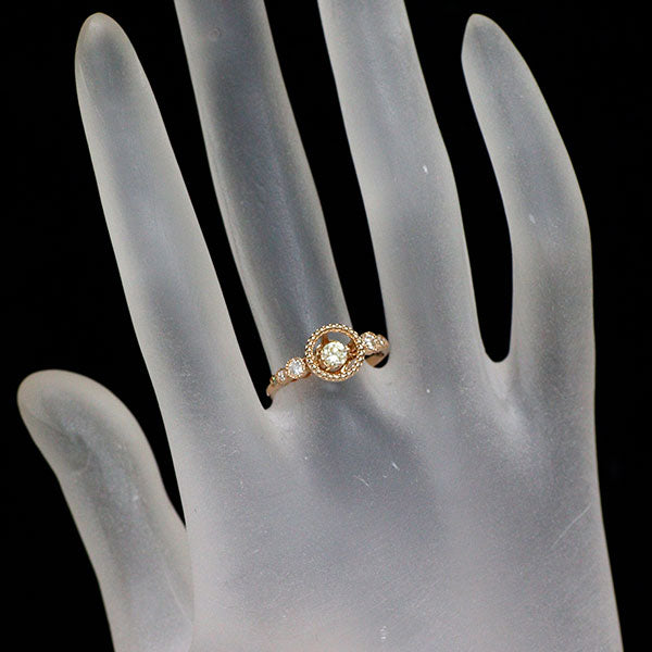 K18PG ダイヤモンド リング 0.15ct D0.19ct