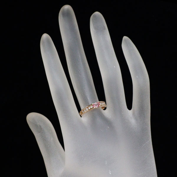 K18PG ファンシーカラーサファイア ダイヤモンド リング 0.32ct D0.15ct