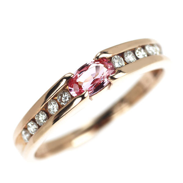 K18PG ファンシーカラーサファイア ダイヤモンド リング 0.32ct D0.15ct