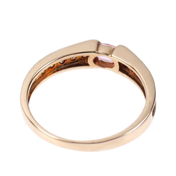 K18PG ファンシーカラーサファイア ダイヤモンド リング 0.32ct D0.15ct