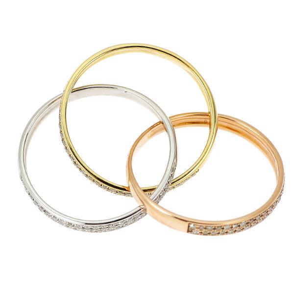 K18YG/WG/PG ダイヤモンド リング 0.51ct 3連