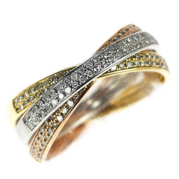 K18YG/WG/PG ダイヤモンド リング 0.51ct 3連