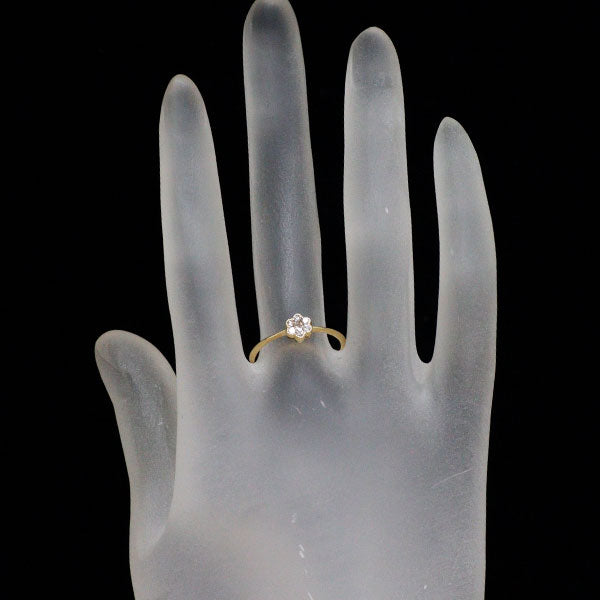 K18YG ダイヤモンド リング 0.15ct フラワー