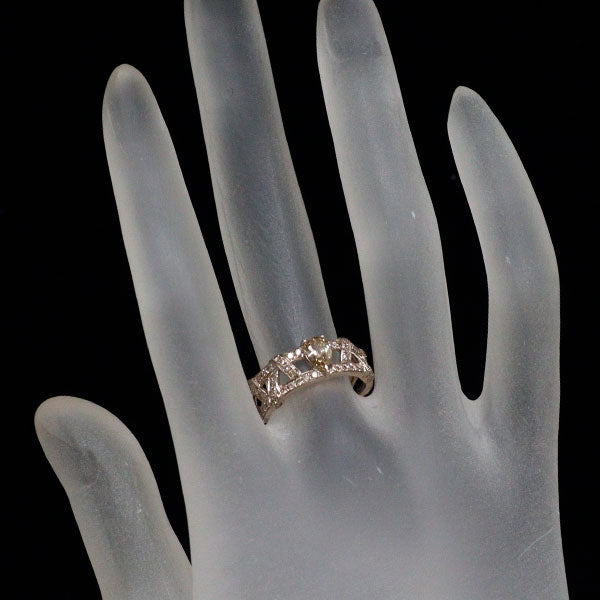 K18BG ペアシェイプ ダイヤモンド リング 0.35ct D0.40ct