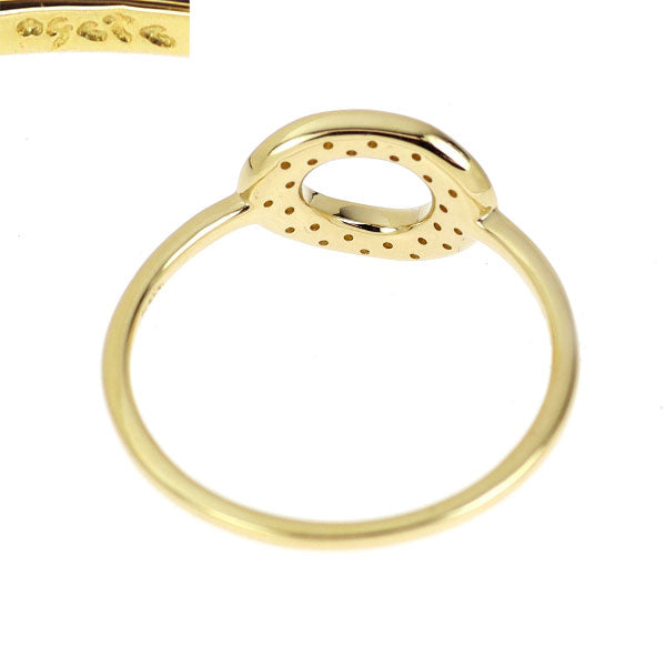 アガット K18YG シングルカット ダイヤモンド リング 0.129ct