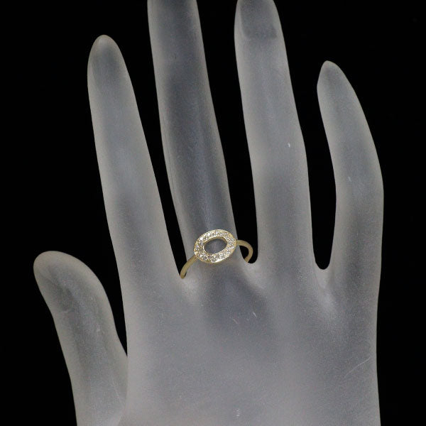 アガット K18YG シングルカット ダイヤモンド リング 0.129ct