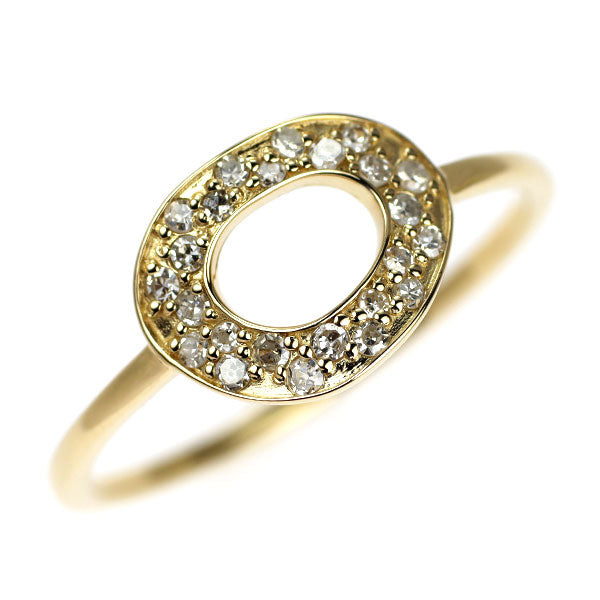 アガット K18YG シングルカット ダイヤモンド リング 0.129ct