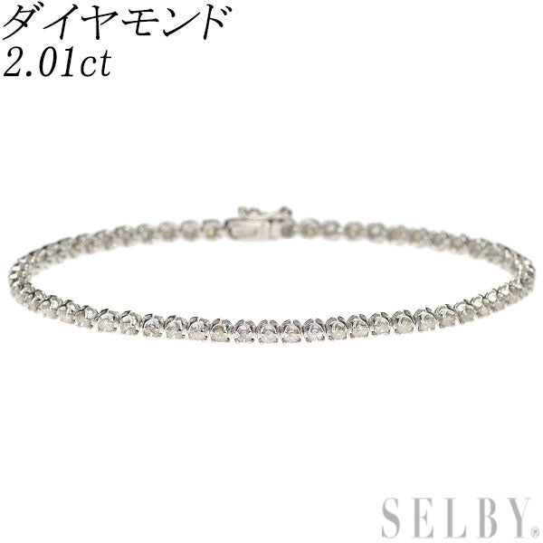 K18WG ダイヤモンド テニスブレスレット 2.01ct