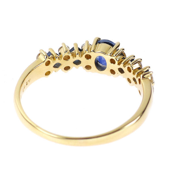 K18YG サファイア ダイヤモンド リング 0.78ct D0.27ct — セルビー