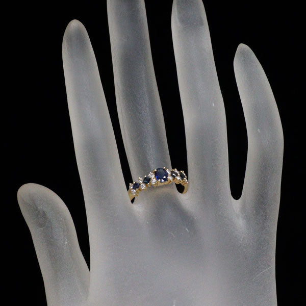 K18YG サファイア ダイヤモンド リング 0.78ct D0.27ct — セルビー