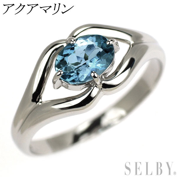 Pt900 アクアマリン リング