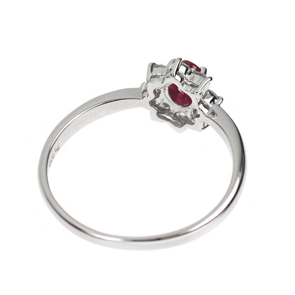 Pt900 ルビー ダイヤモンド リング 0.20ct D0.25ct