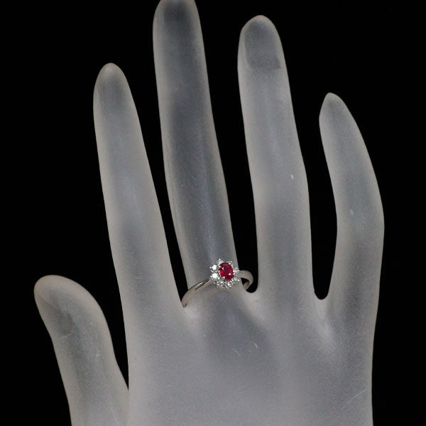 Pt900 ルビー ダイヤモンド リング 0.20ct D0.25ct