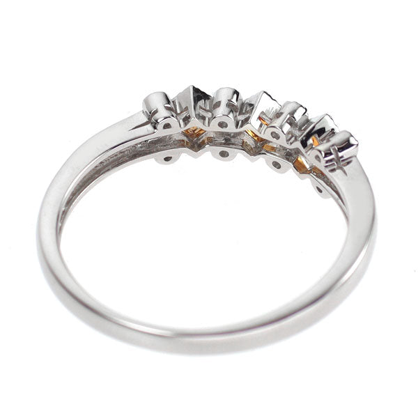 Pt900 オレンジ サファイア ダイヤモンド リング 0.22ct D0.038ct