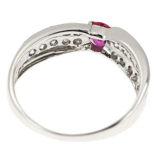 Pt900 ルビー ダイヤモンド リング 0.45ct D0.50ct