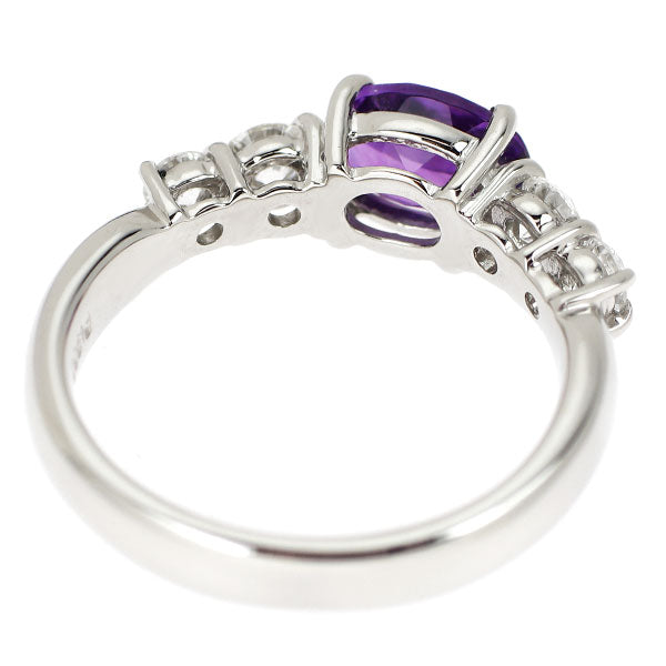 Pt900 アメジスト ダイヤモンド リング 0.70ct D0.37ct