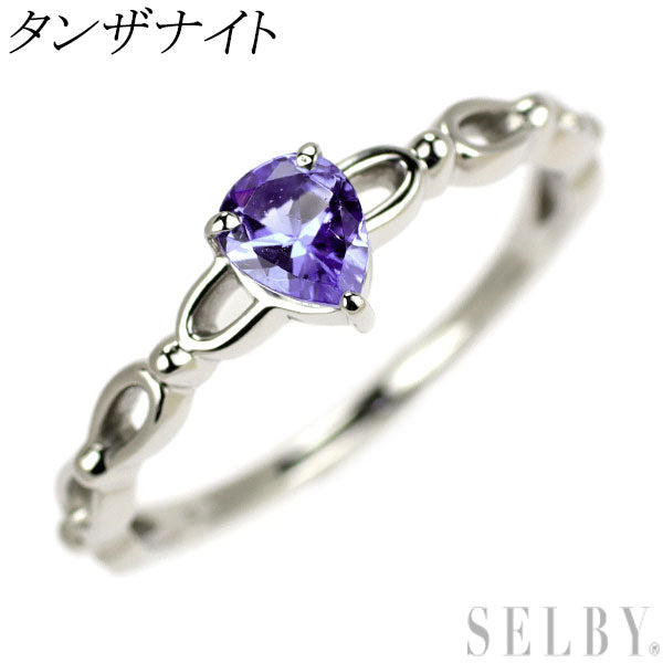 Pt900 ペアシェイプ タンザナイト リング