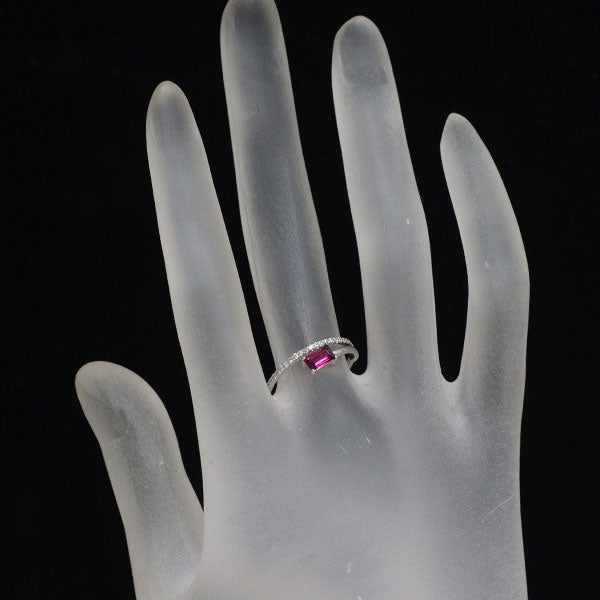 Pt900 ピンクトルマリン ダイヤモンド リング 0.40ct D0.11ct
