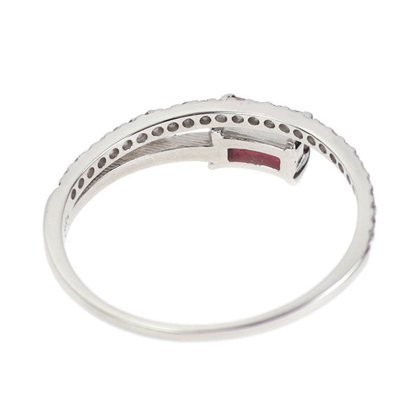 Pt900 ピンクトルマリン ダイヤモンド リング 0.40ct D0.11ct