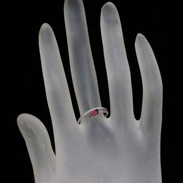Pt900 ピンクトルマリン ダイヤモンド リング 0.40ct D0.11ct