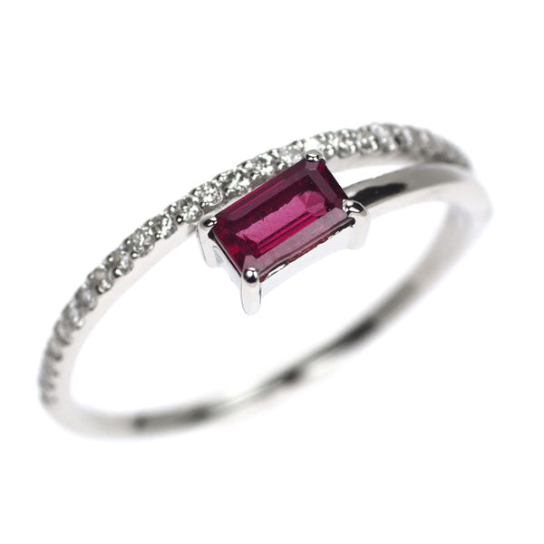 Pt900 ピンクトルマリン ダイヤモンド リング 0.40ct D0.11ct
