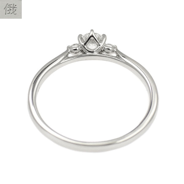俄 Pt950 ダイヤモンド リング 0.24ct F VVS2 3EX 白鈴
