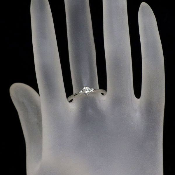 俄 Pt950 ダイヤモンド リング 0.24ct F VVS2 3EX 白鈴