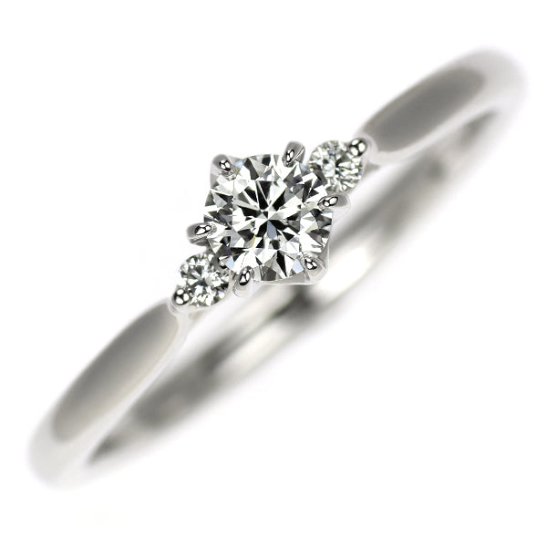 俄 Pt950 ダイヤモンド リング 0.24ct F VVS2 3EX 白鈴