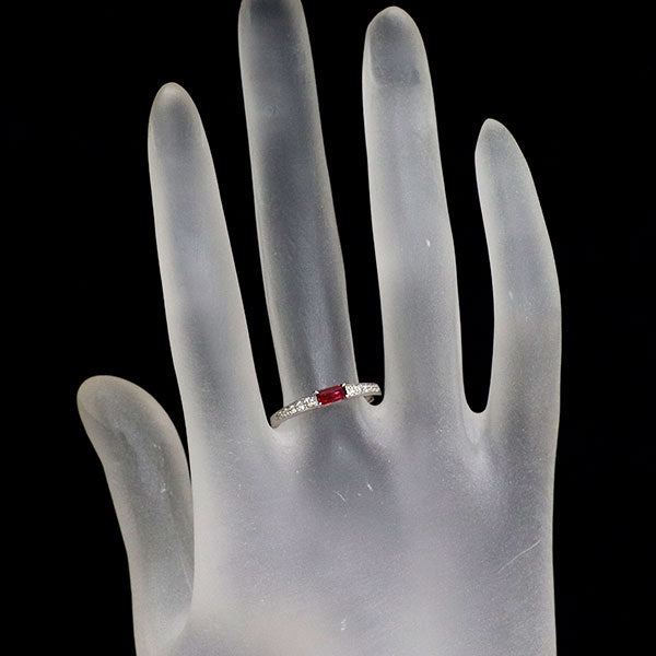Pt950 ルビー ダイヤモンド リング 0.23ct D0.10ct