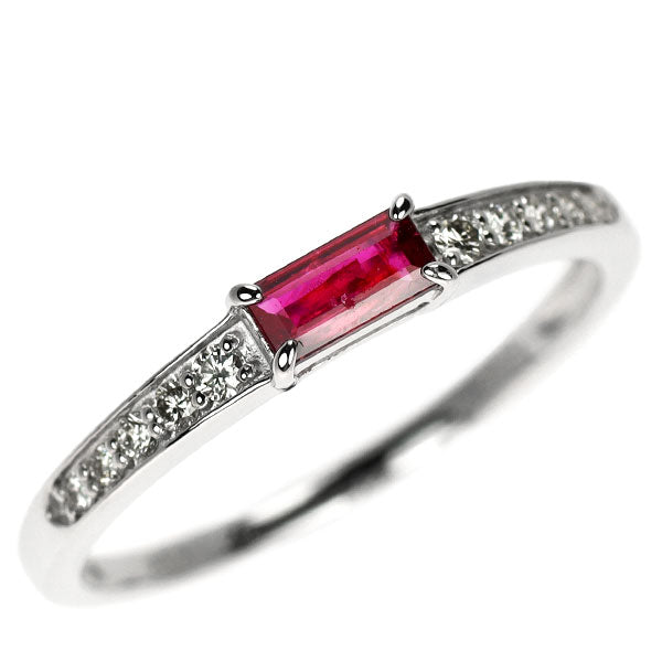 Pt950 ルビー ダイヤモンド リング 0.23ct D0.10ct