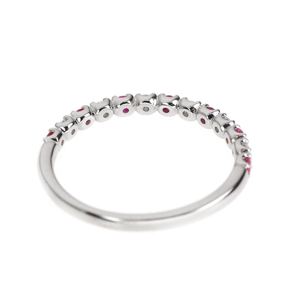 Pt950 ルビー ダイヤモンド リング 0.13ct D0.09ct ハーフエタニティ