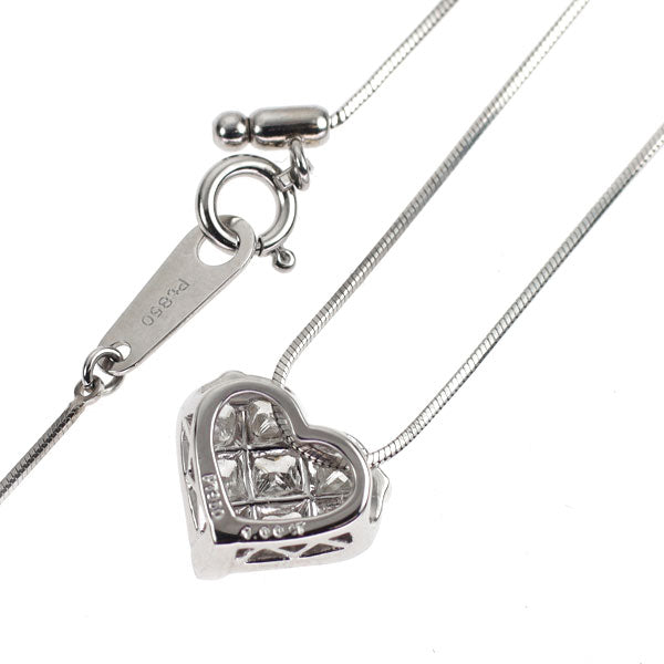 Pt950/ Pt850 ダイヤモンド ペンダントネックレス 1.00ct ハート ミステリーセッティング
