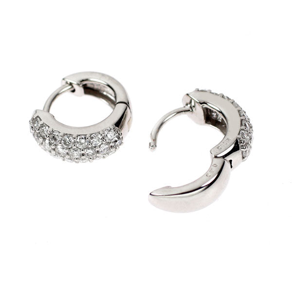 K18WG ダイヤモンド フープ ピアス 0.50ct パヴェ